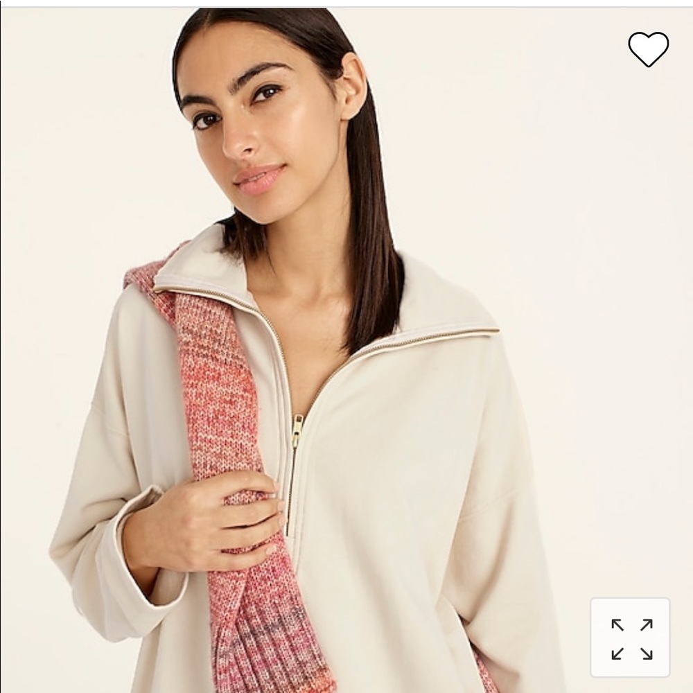 J. Crew University terry long half zip tunic